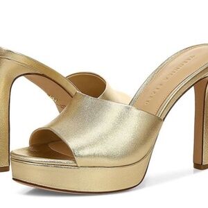 Veronica Beard Women's Dali Gold Slip-On Platform Sandals Heels, size 8